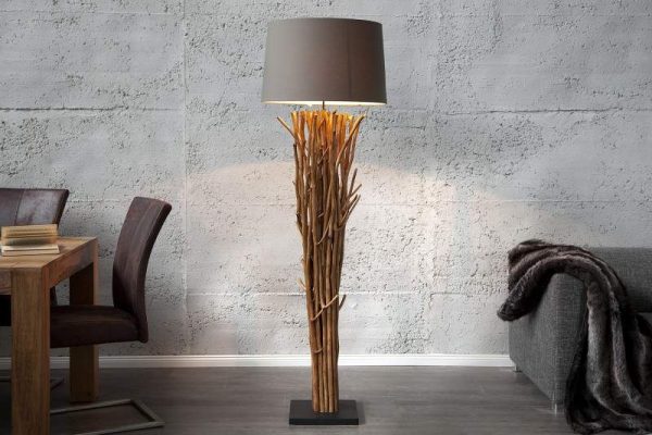 Stojanová lampa - naplavené drevo Euphoria 175cm hnedá