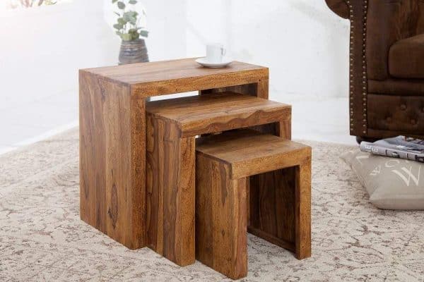 Drevený konferenčný stolík Madeira - set 3 ks »