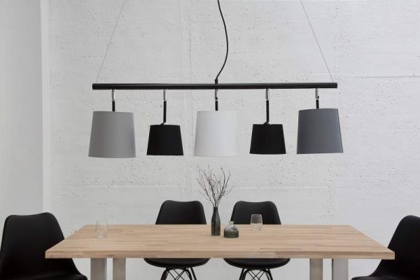 Čierno-sivá závesná lampa Levels 100 cm »