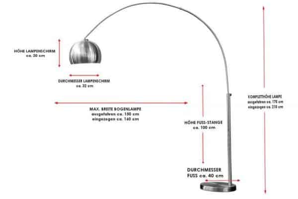 Medená stojanová lampa Big Bow 170-210 cm »