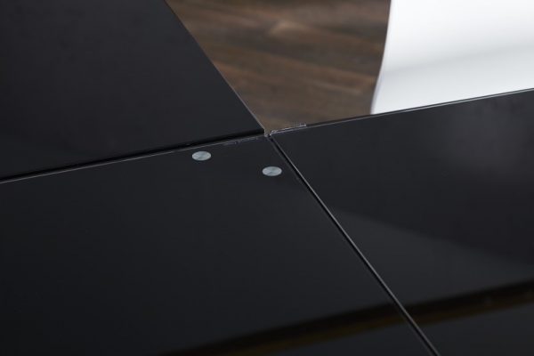 Čierny rohový písací stôl Big Deal 60 x 160 - 180 cm - 8 mm »