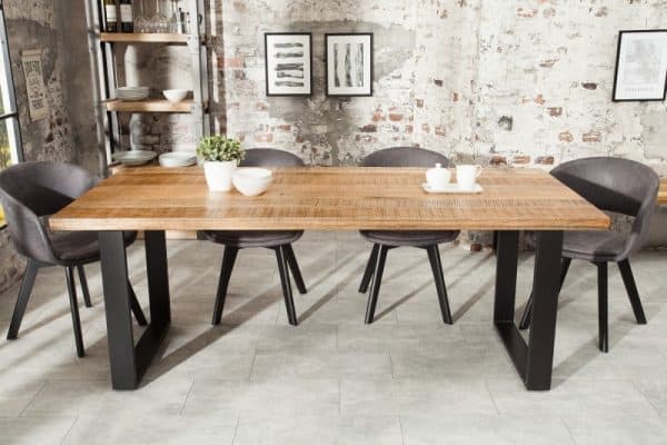 Drevený jedálenský stôl Iron Craft 90 x 180 cm – 45 mm »