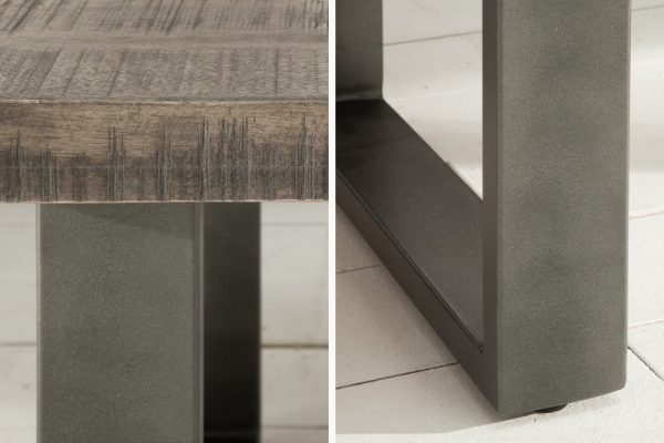 Sivý drevený konferenčný stolík Iron Craft 60 x 100 cm – 45 mm »