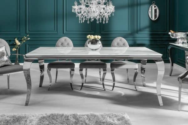 Jedálenský stôl Modern Barock 200cm strieborná mramor