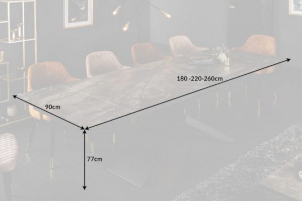 Jedálenský stôl Euphoria 180-220-260cm keramika mramor-Optik