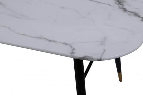 Jedálenský stôl Paris 180cm sklo mramor-Optik biela