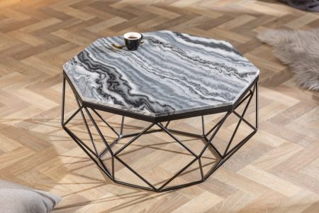 Konferenčný stolík Diamond 69cm mramor sivá
