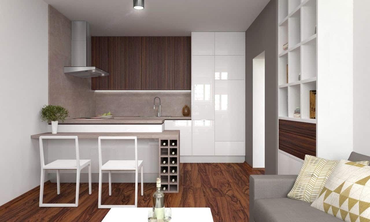 Svetlá kuchyňa s efektívne využitým priestorom. Zdroj: iKuchyne.sk