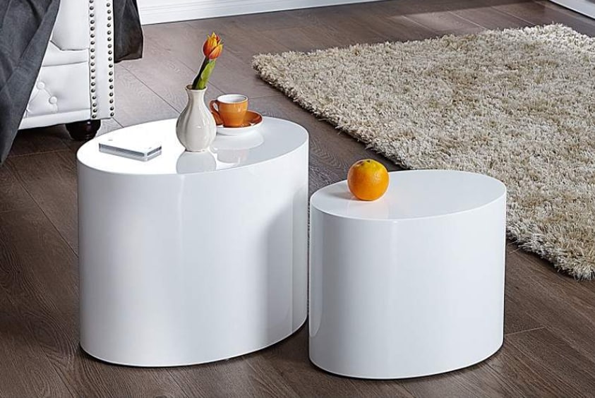 Set dvoch oválnych stolíkov – vhodné geometrické tvary v interiéri. A moderné. Zdroj: iKuchyne.sk