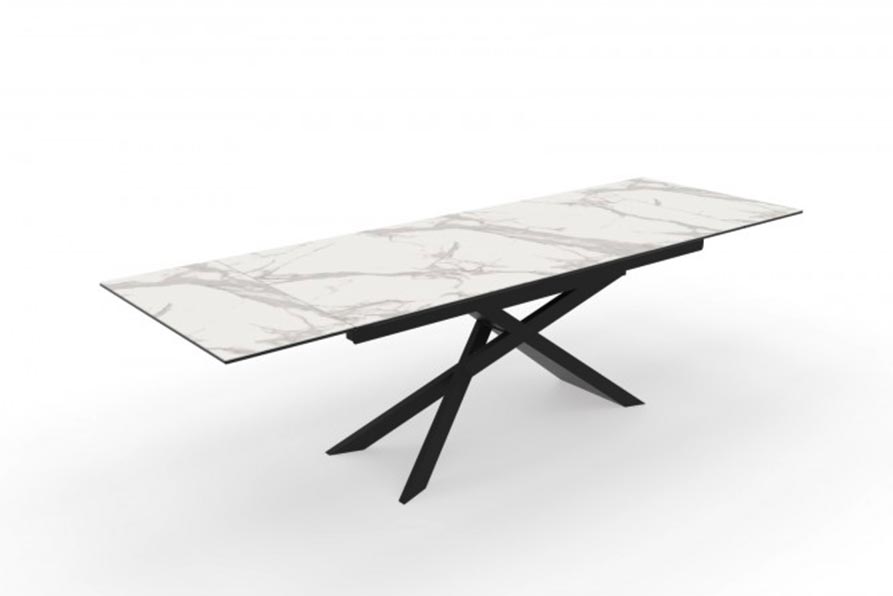 Keramický jedálenský stôl je ako stvorený do mestského bytu. Zdroj: iKuchyne.sk
