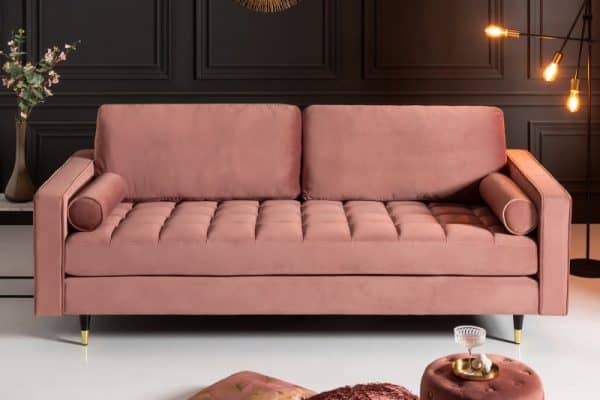 Sofa Cozy Velvet 225cm altrosa zamat