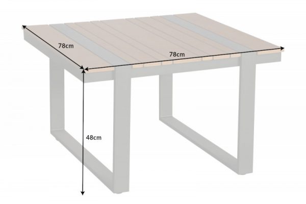 Garten-Konferenčný stolík Tampa Lounge 78cm Polywood prírodná