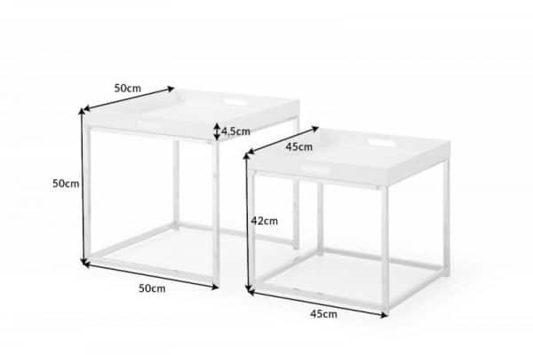 Konferenčný stolík Elements set 2ks biela stolík (podnos)
