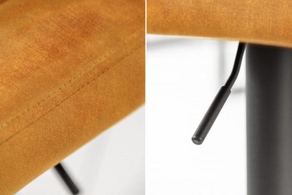 Barová stolička Portland 88-109cm senfžltá samt