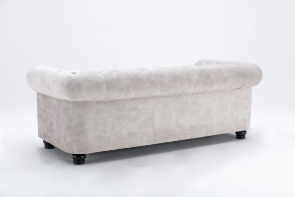 Chesterfield 3-Sitzer Sofa zamat champagner