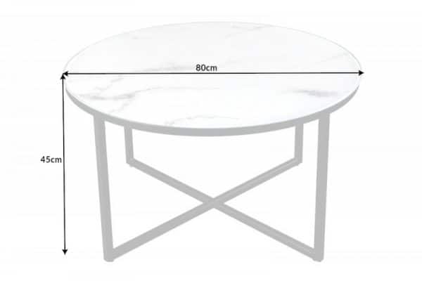 Konferenčný stolík Elegance 80cm biela Kristallglas