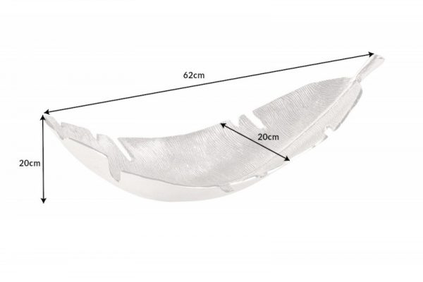 Schale Silver leaf 62cm im Blatt Design