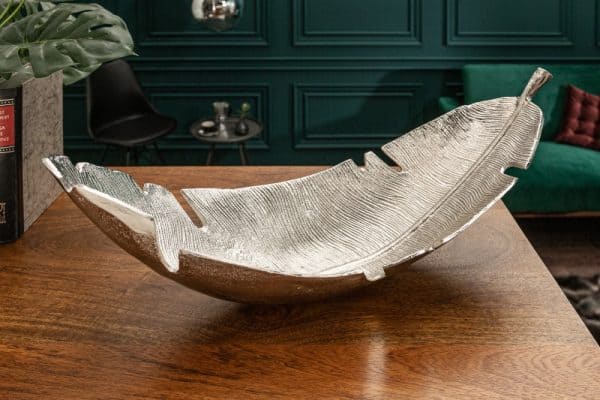 Schale Silver leaf 62cm im Blatt Design