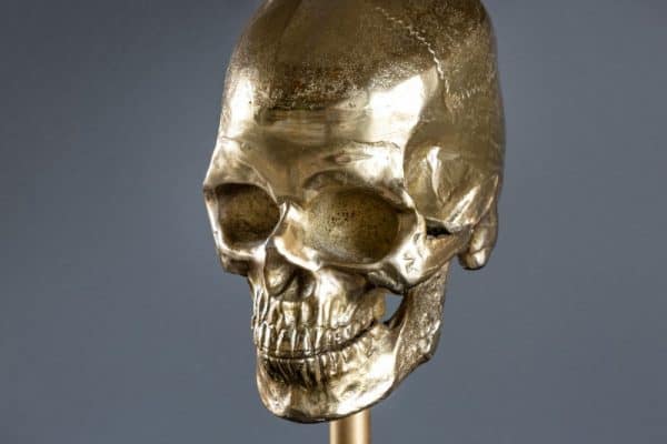 Stolová lampa Skull 56cm čiernozlatá