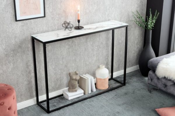 Stolíkntisch Boutique 110cm biela mramoroptik