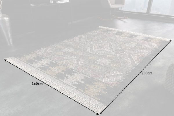 Teppich Ethno farebné sivá Wolle 160 x 230cm